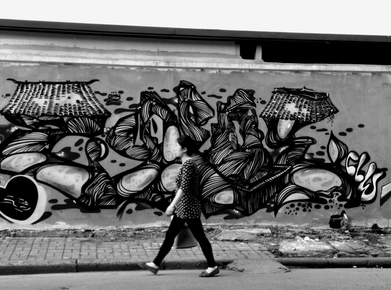 Woman Street art in Shanghai