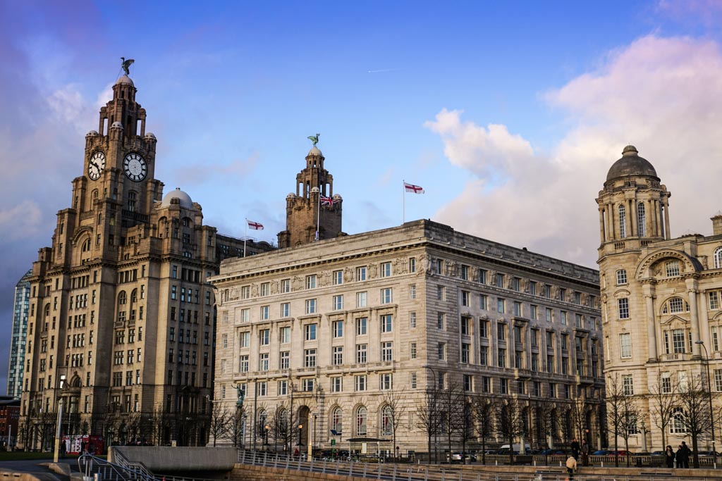 Visit Liverpool and walk along the waterfront on the River Mersey