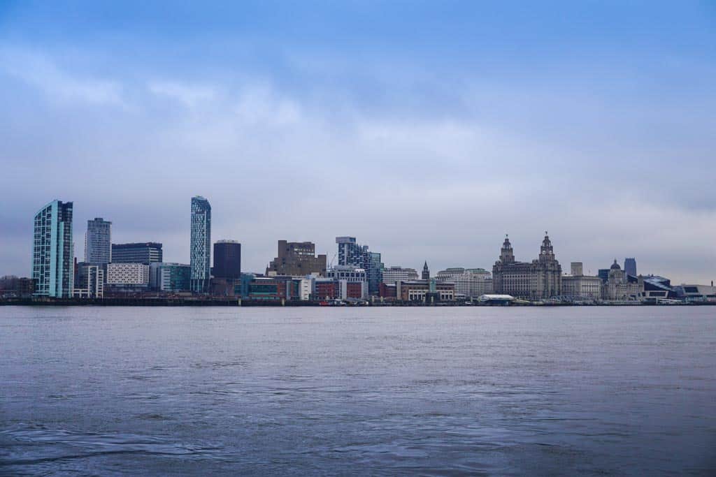 Liverpool's skyline along the River Mersey