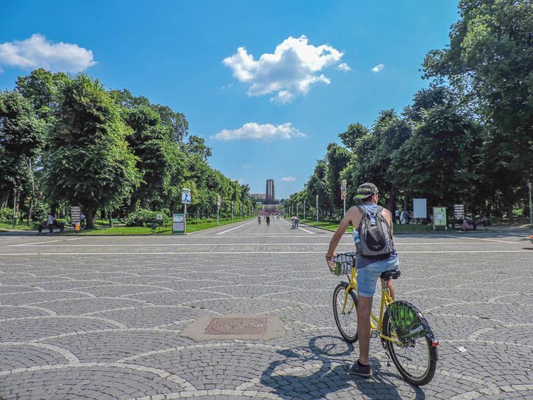 Discover Bucharest Romania points of interest on a bike
