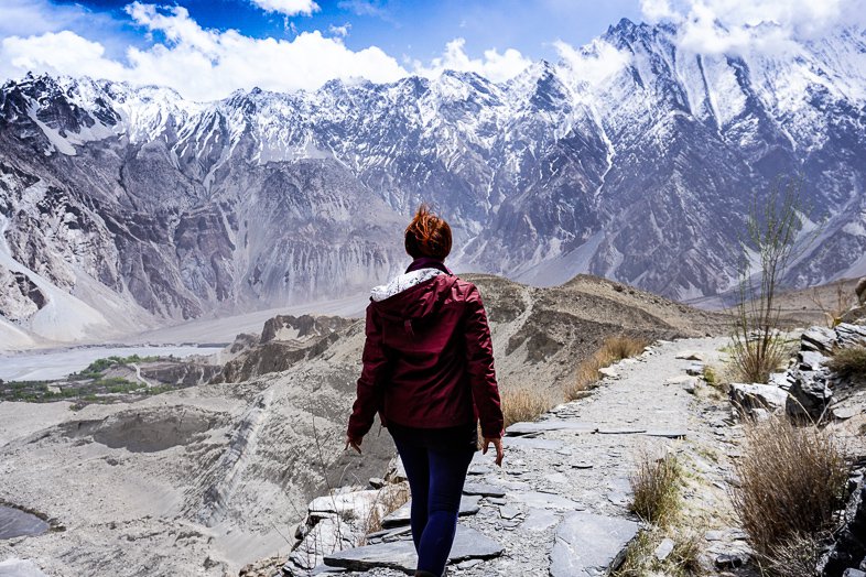 Trekking along the Passu Glacier in North East Pakistan