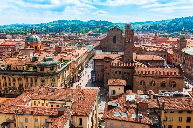 Just look at this breathtaking view of Bologna in Italy looking over its red rooftops